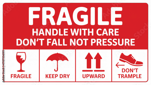 Fragile Shipping Label with Handling Icons 9dgr37vmtzgdzmg06jnl6q