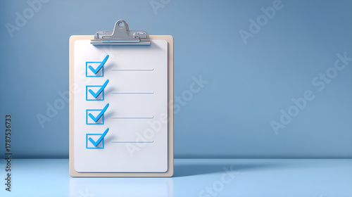 Checklist on clipboard showing completed tasks and goals