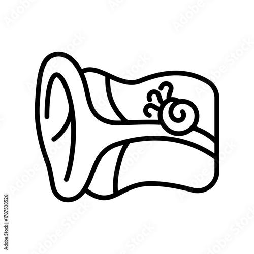 Anatomy of Hearing: An artistic illustration unveils the intricate internal structure of the ear, showcasing the cochlea, auditory nerve, and eardrum.