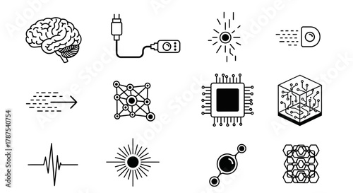 Discover innovative technology concepts with icons representing AI, data, connectivity, and digital transformation for modern business solutions