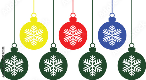 Festive christmas holiday design with traditional red green and blue elements and elegant typography