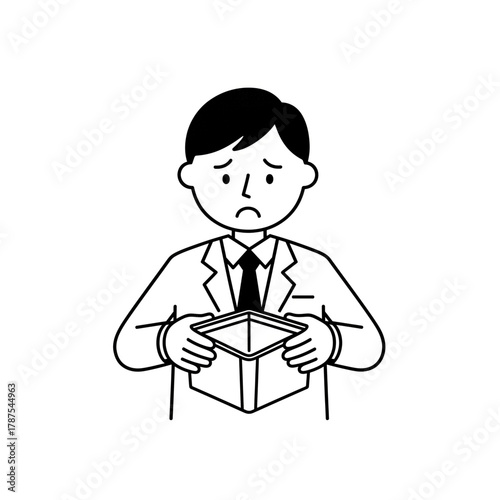 sad businessman holding an empty wallet, symbolizing financial loss, bankruptcy, debt, or economic hardship. Perfect for concepts about money problems, job loss, or poor economy