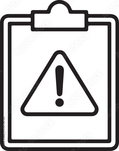 Clipboard with warning sign icon