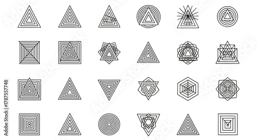 Modern geometric abstract shapes collection perfect for branding logos and design projects creating a sophisticated visual identity