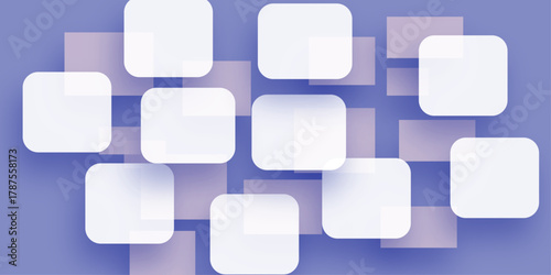 Geometric pattern vector illustration set of white paper banners and square stickers for blank web design background. Business and energy technology concept light blue abstract background, modern, art