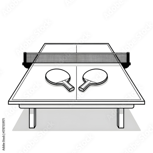 A table tennis board illustration vector style coloring page