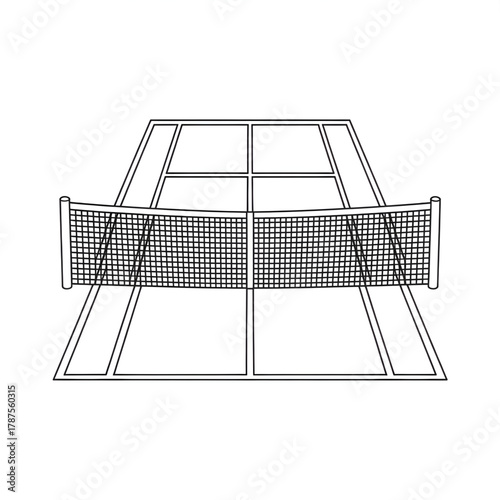 A tennis court  illustration vector style coloring page