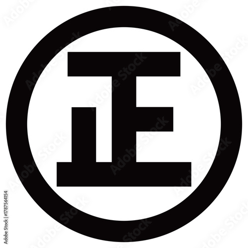 家紋です。丸に正文字といいます。