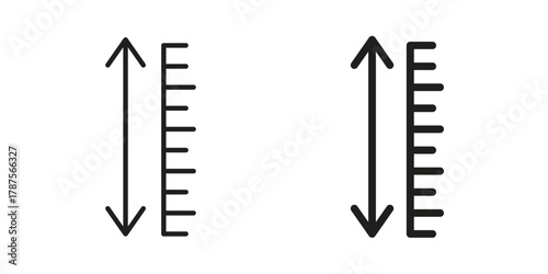 Adjustable height icon for web design, mobile apps