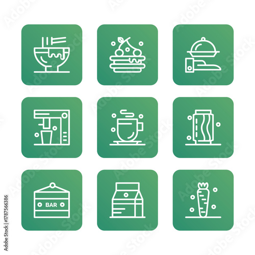 Food and cooking icon set collection. Vector icon illustration