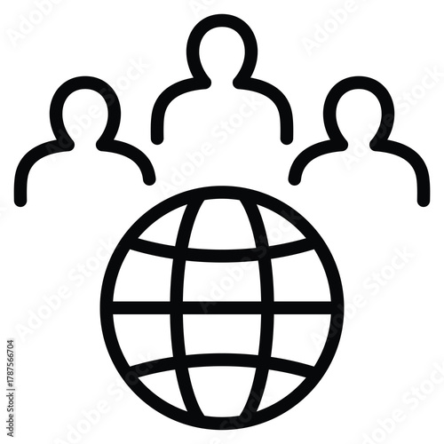 Social Icon Line Vector Illustration