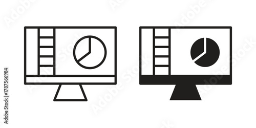 Analytics Monitor icon for web design, mobile apps