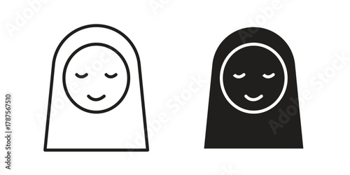 Arab woman icon for web design, mobile apps