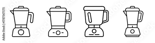 Collection of minimalist blender icons for kitchen appliances