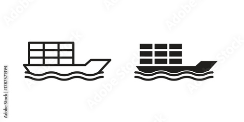 Cargo Ship icon for web design, mobile apps