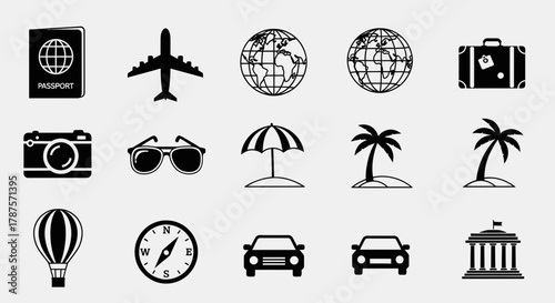 Travel and Vacation Icons Set