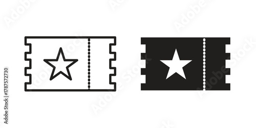 Cinema tickets icon for web design, mobile apps