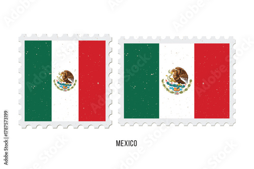 Postage stamp Mexico. Vintage vector illustration in grunge style.