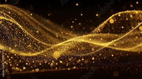 Golden Christmas tree lights glow with a bright, magical star pattern on a dark blue background vector illustration