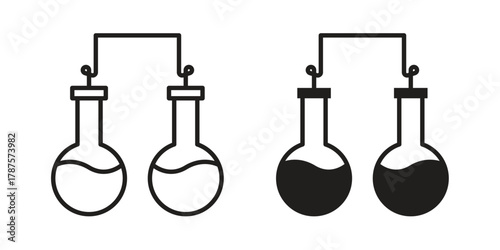 Communicating vessels icon for web design, mobile apps