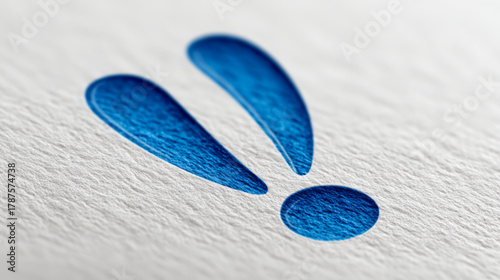 Two 3D blue exclamation marks with texture, assertive and informative, representing warning and emphasis, on a white background.