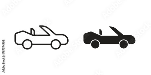Convertible car icon for web design, mobile apps