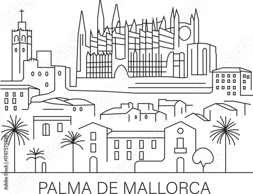 Palma de Mallorca City Line Draw Simple Minimalist