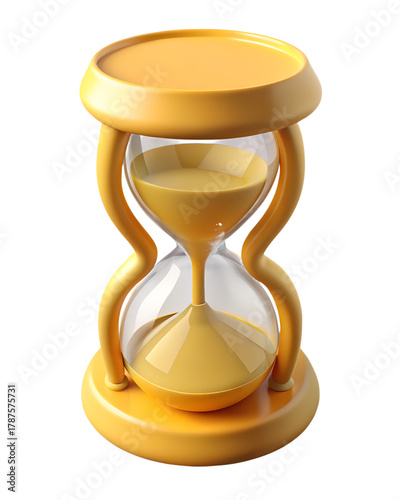 Creative 3D Hourglass with Yellow Sand for Time Tracking and Deadline Management