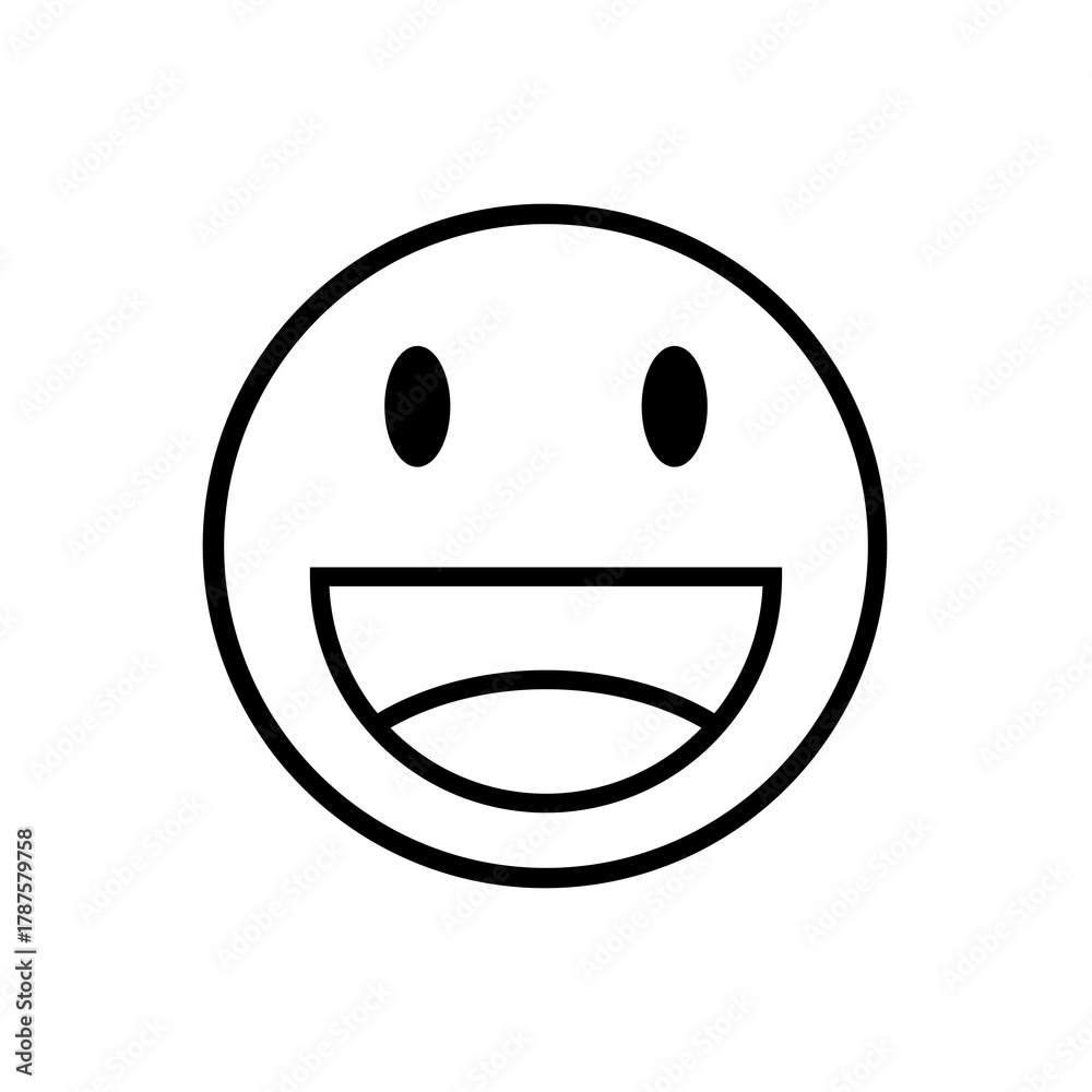 Fototapeta premium laughing line emoticon icon