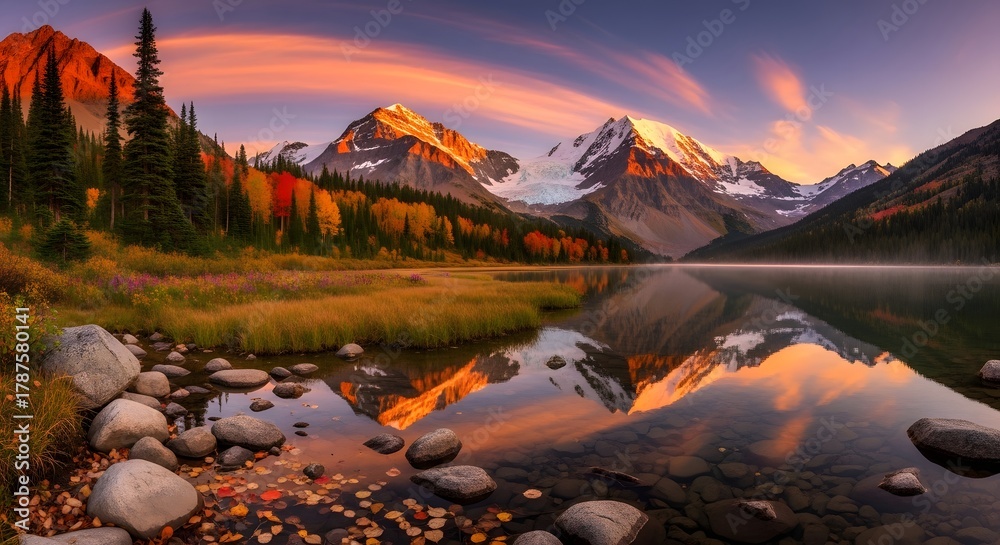 Obraz premium sunset in the mountains