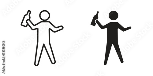 Drunk human icon for web design, mobile apps