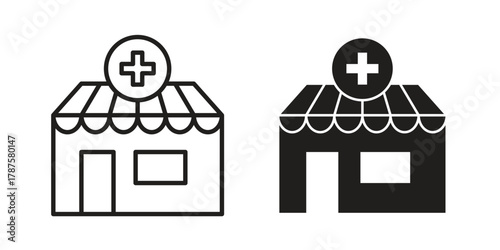 Drugstore icon for web design, mobile apps