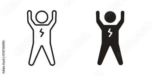 Energized human icon for web design, mobile apps