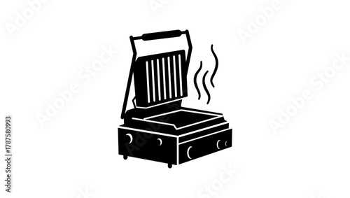 Sandwich Press symbol, black isolated silhouette