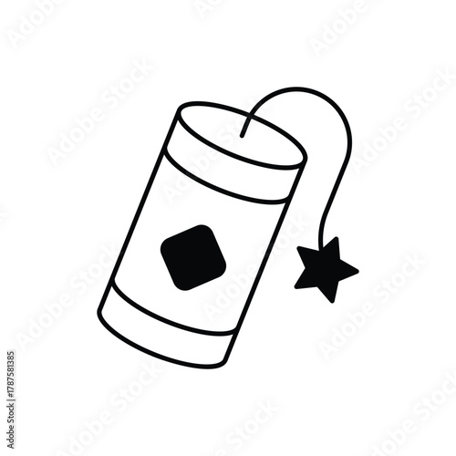 Firecracker line icon vector stock with white background