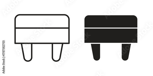 Footstool icon for web design, mobile apps