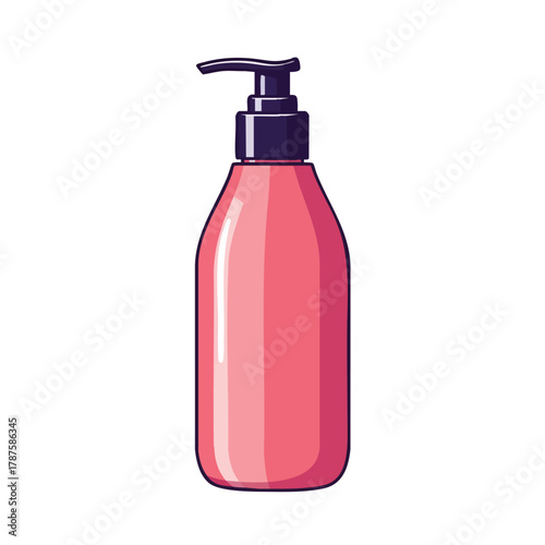 A 2D detailed illustration of a lotion bottle without label