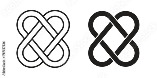Interlocking icon for web design, mobile apps
