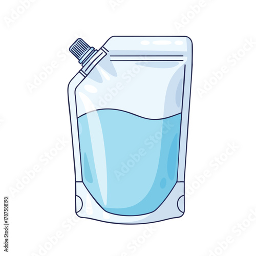 A 2D detailed illustration of a refill pouch for liquid soap
