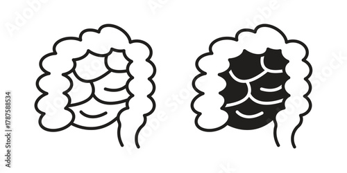Large intestine icon for web design, mobile apps
