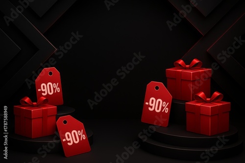 Red gift boxes with 