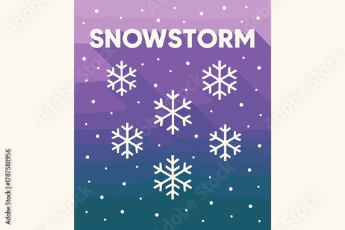 Geometric Winter Harmony. gradient winter background Snowstorm. geometric sans heavy, flat fills, long angled