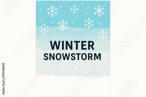 Gradient Winter Poster. gradient winter background Snowstorm. Modern minimalist poster banner. Bold sans-serif