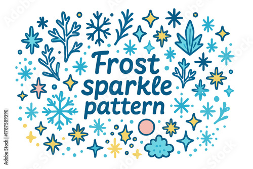 Frost Sparkle Illustration. Frost sparkle pattern. Hand-drawn doodle illustration of frost sparkle pattern.
