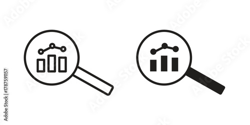 Market research icon for web design, mobile apps