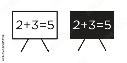 Math class icon for web design, mobile apps