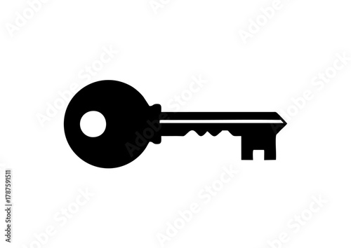 Key to the Invisible: A Silhouette of a Classic Notched Key with Circular Bow—A Minimalist Symbol of Access, Hidden Doors, and the Quiet Power of Unlocking What Lies Beyond