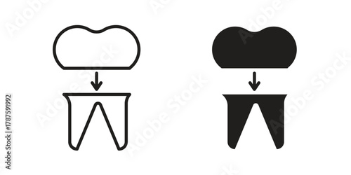 Molar crown icon for web design, mobile apps