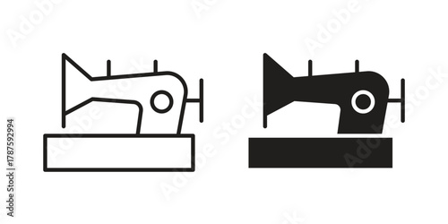 Old sewing machine icon for web design, mobile apps