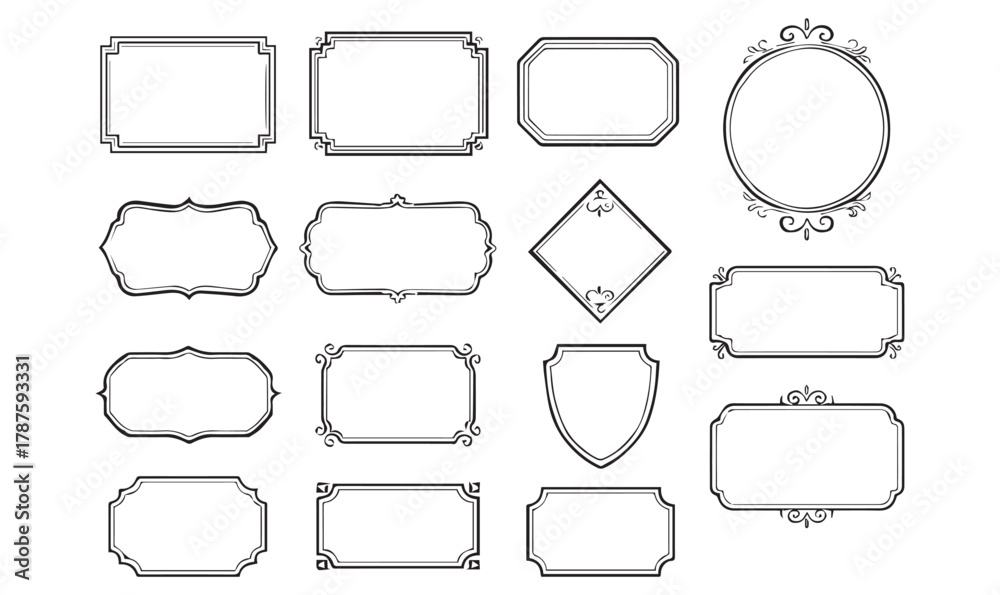 Obraz premium Decorative Frame Set – Ornamental Border Collection for Labels, Invitations, and Graphic Design